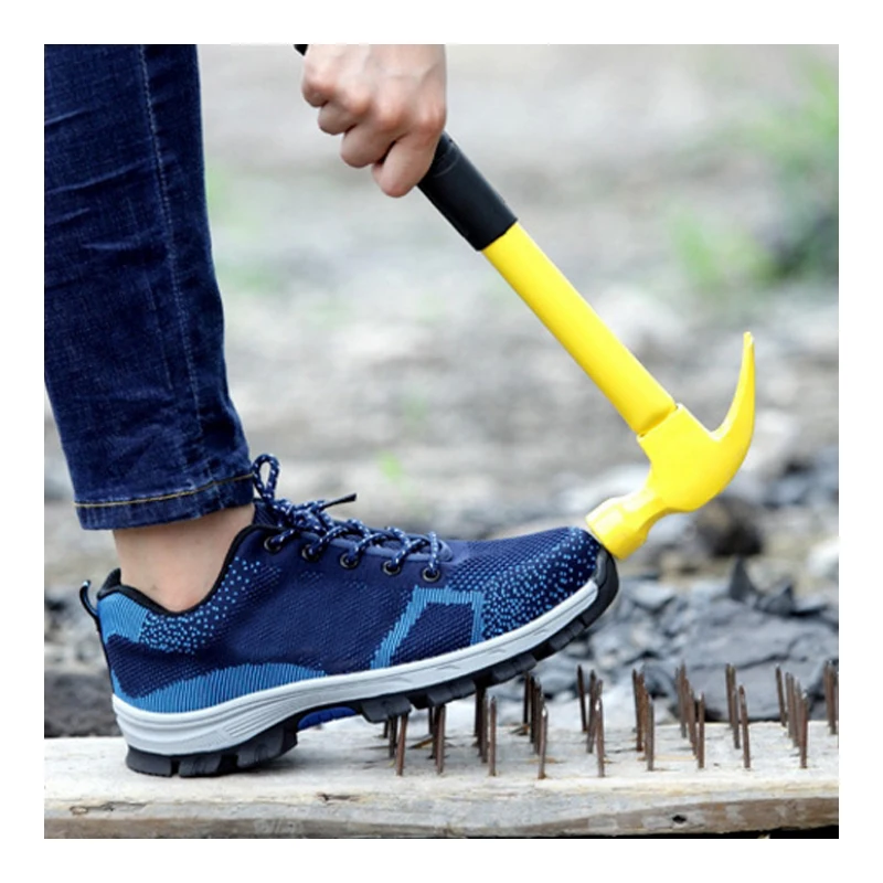 

Men's Breathable Steel Toe Cap Work Safety Shoes Men Outdoor Anti-slip Steel Puncture Proof Construction Safety Boots Shoes
