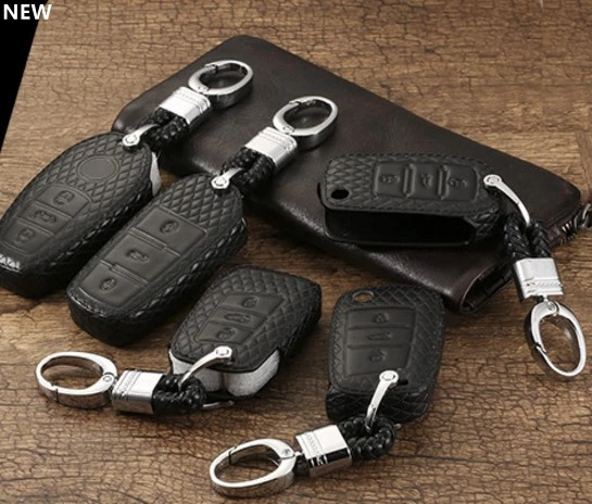 Автомобильный кожаный Футляр для ключей для VW MK7 Beetle Bora Golf Passat Polo Seat Altea Альгамбра Ibiza для Skoda Octavia A5 A7 Kodiaq
