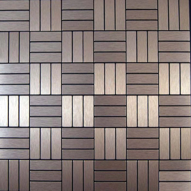 Save 11 Sheets Brushed Copper Color Aluminium Metal Self Adhesive Save 11 Sheets Brushed Copper Color Aluminium Metal Self Adhesive Tiles Backsplash Vinyl Bathroom