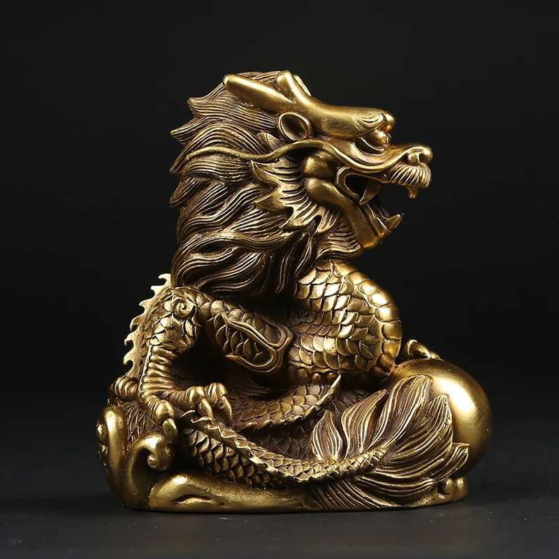 Billig Kupfer Drachen Zodiac Chinese Dragon Maskottchen Dekoration die lage von einem haus oder tomb Glück Einrichtungs Handwerk Statue