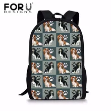 FORUDESIGNS Shoulder Backpack Girls Cavalier King Printing School Bags Rucksack for Students School Backpack Children Book Bag FORUDESIGNS Shoulder Backpack Girls Cavalier King Printing School Bags Rucksack for Students School Backpack Children Book Bag