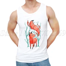 Новинка года; летние мужские модные Безрукавки на заказ; зимний Повседневный жилет с рисунком лисы