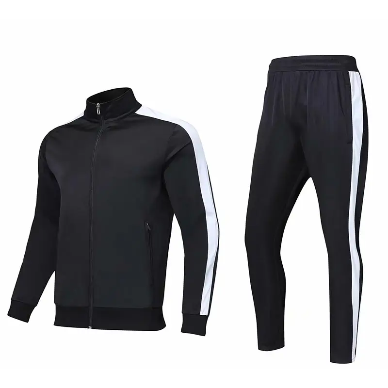 BINTUOSHI женский спортивный тренировочный костюм для мужчин и детей на открытом воздухе физический Rxercise набор Мужские дышащие гибкие куртки+ брюки - Цвет: Черный