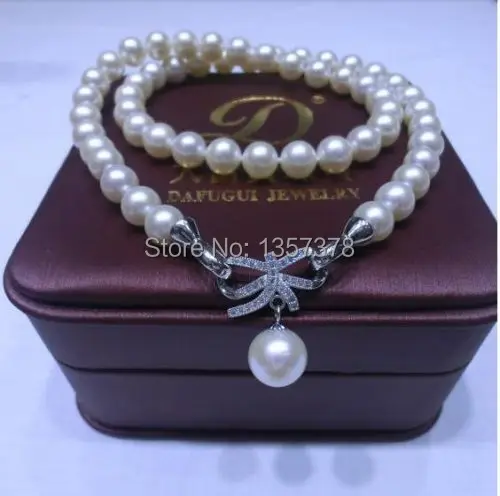 

bjc 000462 High-end custom 10-11mm south sea white pearl necklace