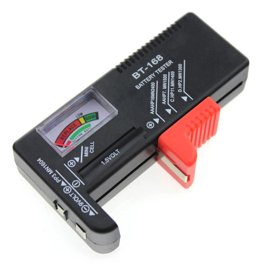 Тестер емкости батареи портативный и легко читаемый Универсальный цифровой тестер батареи Вольт проверки несколько размеров