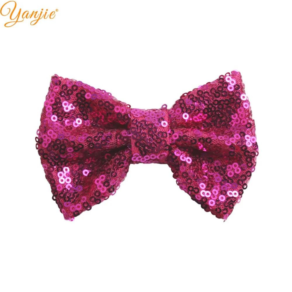 Бант для волос золотистый/серебристый 4 дюйма 60 шт./лот|glitter hair bows|sequin bowshair bows |