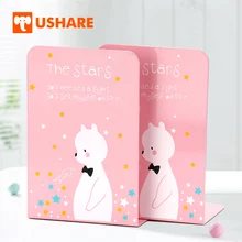 USHARE книжные концы для полок 2 шт милый медведь книжный конец металлическая, для книги держатель для книг аксессуары для рабочего стола Органайзер офисные принадлежности