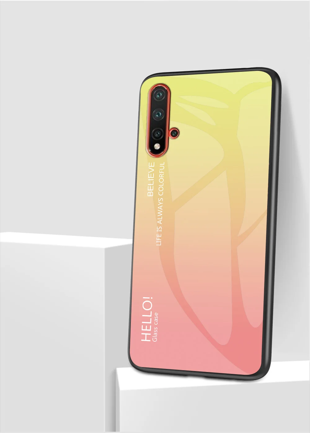 50 шт./партия градиентный чехол из закаленного стекла для huawei P20 Lite Nova 5i Nova 5 Nova 5Pro honor 20 honor 20Pro
