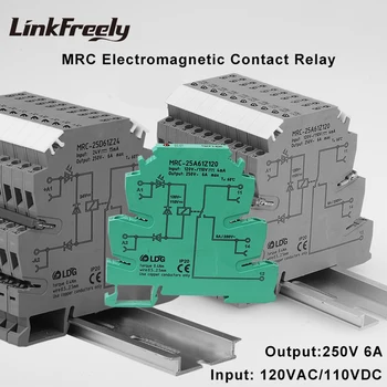 

MRC-25A61Z120 PLC Electromagnetic Contact Interface Relay Module Input 120VAC/110VDC Output 5-250VDC/AC 6A Relay Din Rail