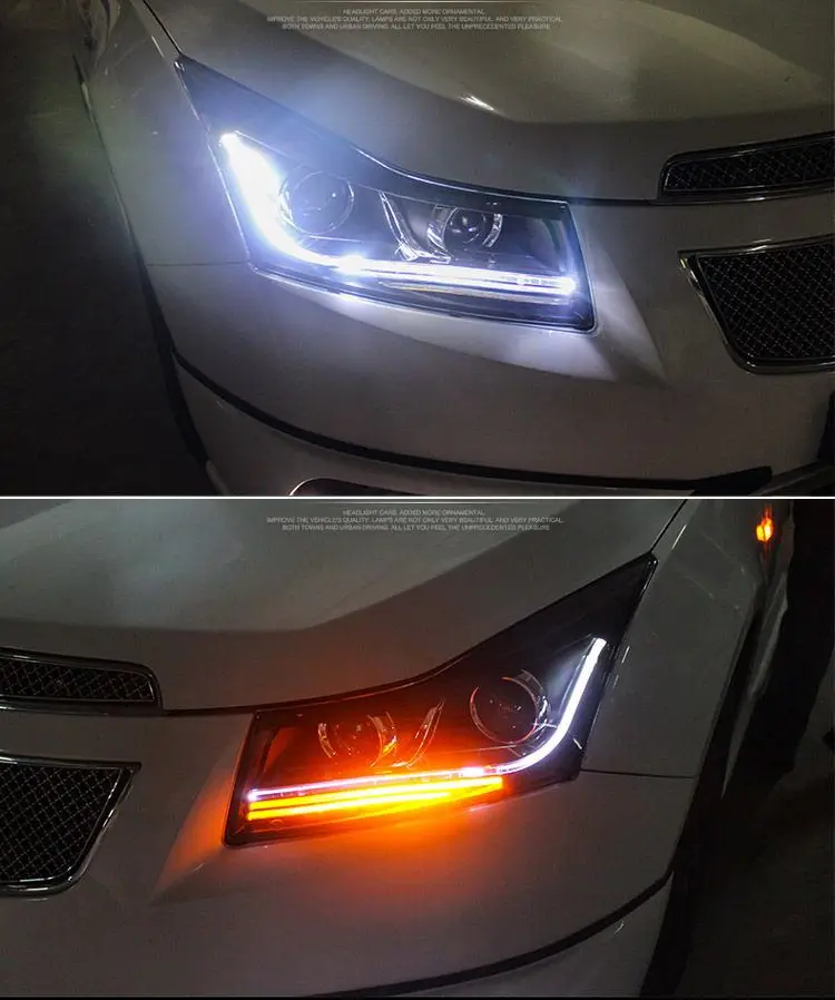 Динамический поворотник светодиодный фонарь DRLs Bi Xenon объектив проектора подходит для Chevrolet Cruze 2009-2013