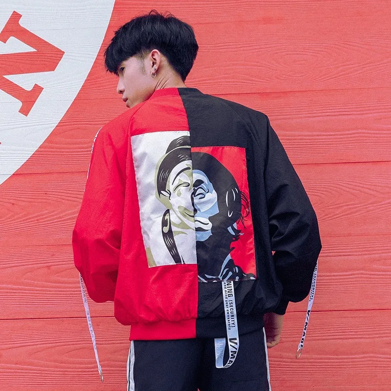 

ZOGAA 2019 Autumn Men's Jackets Loose Contrast Color Korean Cool Baseball Jackets Coat Hip Hop Fashion Streetwear Casual Jackets