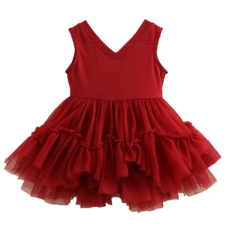 

Baby Girl's Ball Gown Dresses Child Kid Girl V-Neck Collar Party Dress Children's Tutu Dresses Clothing