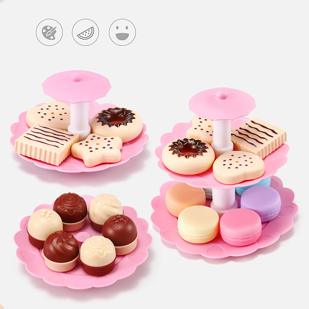 

Kids Birthday Colorful Cake Toy Simulation Cake Cookies Dessert Tower Children Little Girl Toy