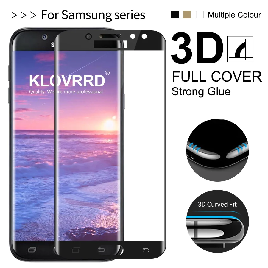 Klovrrd 3D с загнутыми краями на весь экран Экран протектор для samsung Galaxy J7 J5 J3 2017
