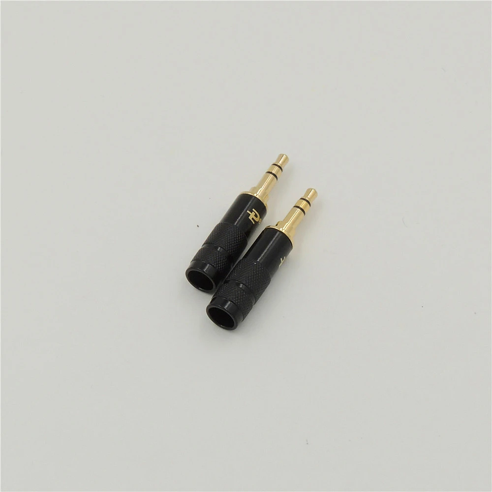 3pcs gold plated brass Solder Stereo 4 Pole 3 5mm Plug male headphone jack 90 Degree right Angle Jack Cable adapter connector