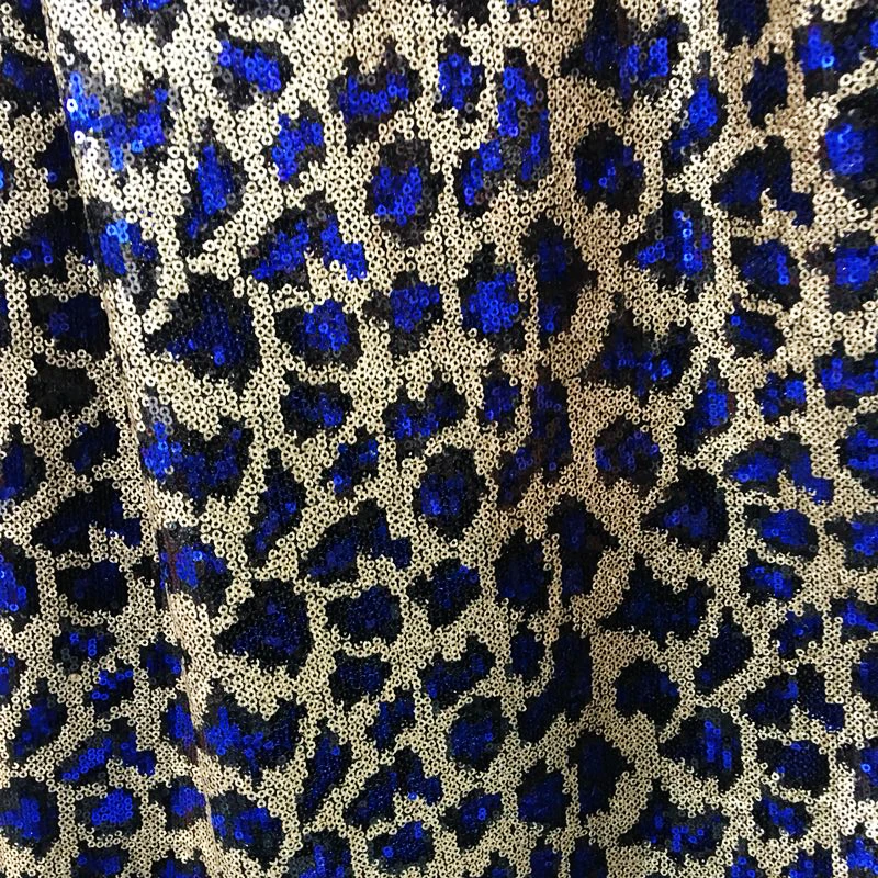 

LASUINEW 3y=1lot gorgeous 4 colors Blue/Red Leopard sequins embroidery lace fabric diy for fashion dress prom dresses W0044