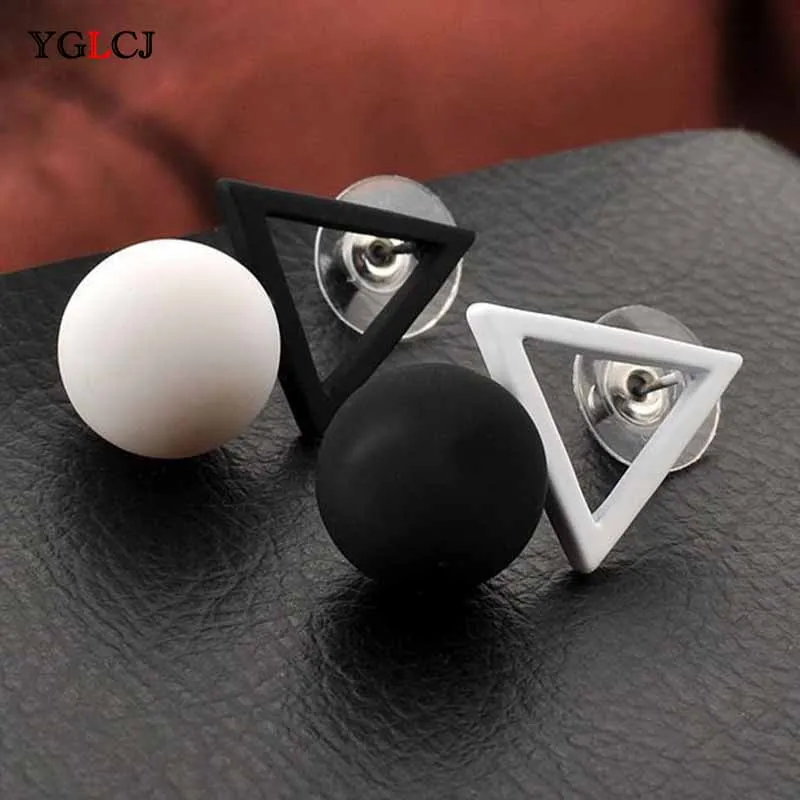 Корейская версия простой треугольник пятиконечная звезда Асимметричные женские серьги шар кулон горячая распродажа