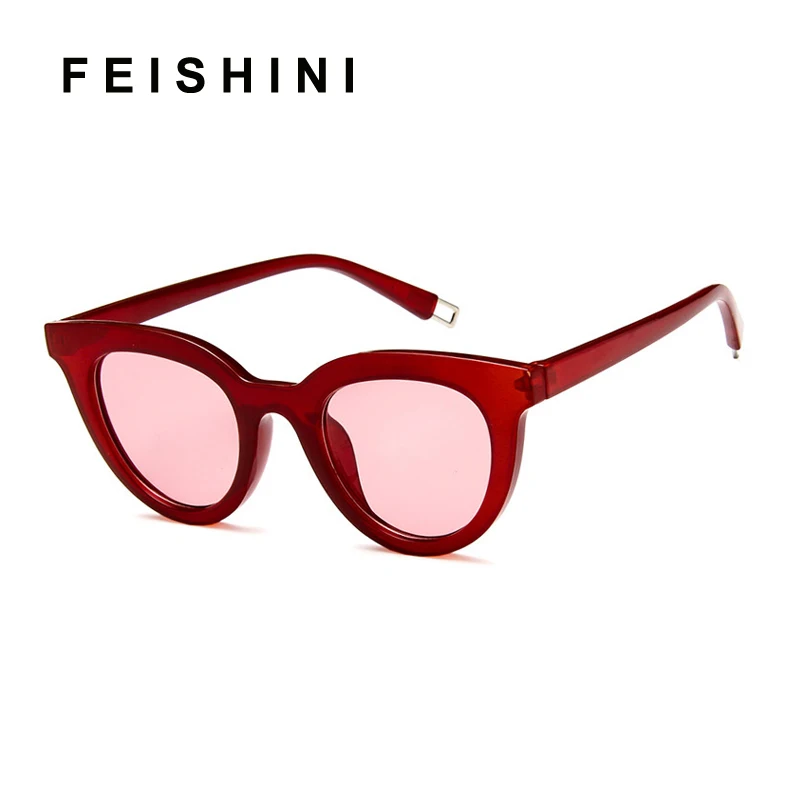 Feishini Future Fashion прозрачные цветные корейские очки кошачий глаз Oculos мужские