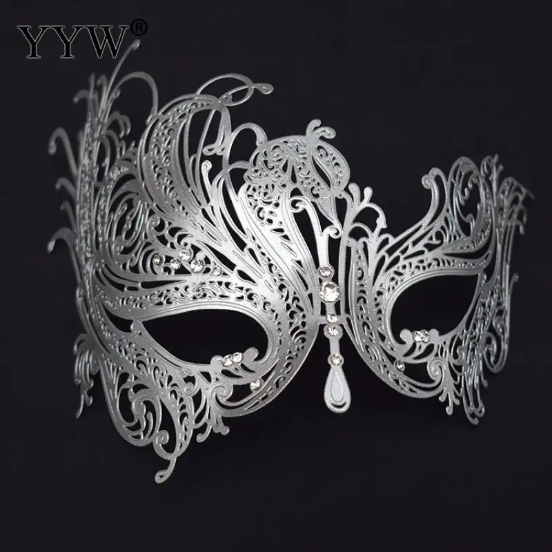 Розовое золото, сексуальный женский костюм, Карнавальная маска на Хэллоуин, маскарадный глаз, венецианские маски для вечеринки, выпускного вечера, пустотелая железная маска, серебряная маска