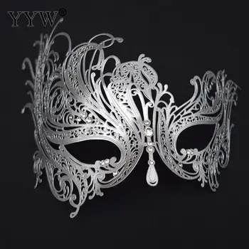 

Rose Gold Sexy Women Costume Carnival Mask Halloween Masquerade Eye Masks Venetian Party Prom Hollow Iron Masker Mascaras Silver