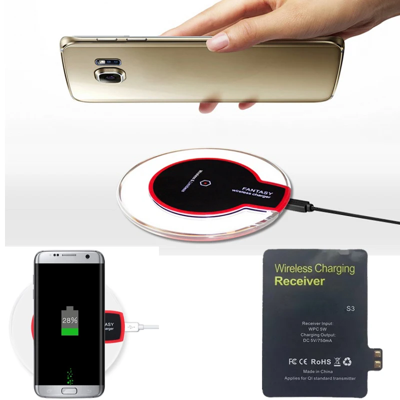 S3 Qi Wireless Charging Pad + Charger Receiver For Samsung