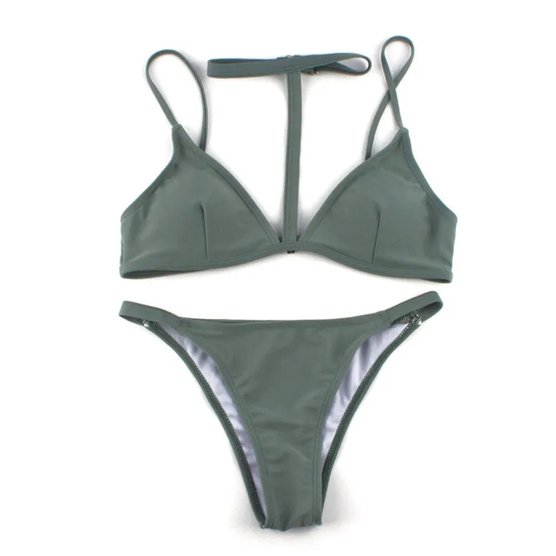 New Sexy Wire Free Bikinis Set Neck Strap Women Swimwear Swimsuit Push Up Bikini Set Beach Bathing Suits Swim Wear #J20#F (12)