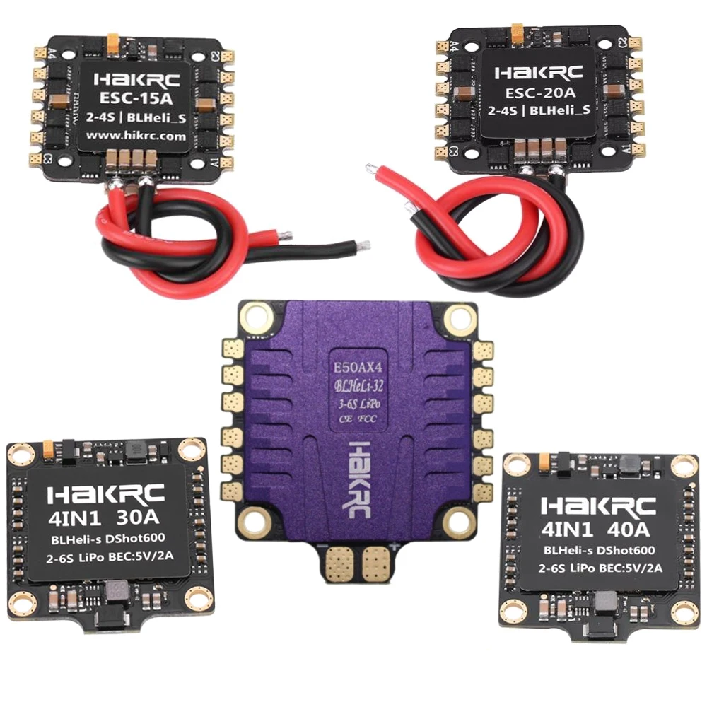 HAKRC 15A/20A/30A/40A 4 в 1 3-6S blheli _ 32 5V 3A BEC Dshot1200 Мини Размер ESC для DIY квадрокоптера FPV