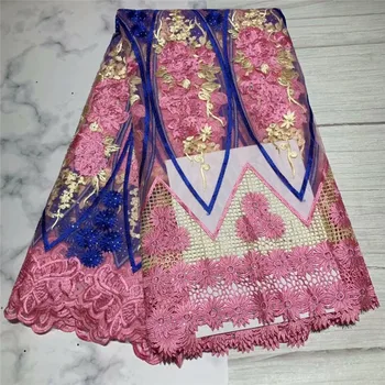 

African Lace Fabric High Quality French Net Embroidery Tulle Lace Nigerian Stone Fabric For Wedding Party Dress df4-60