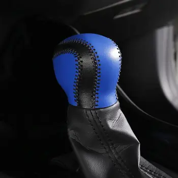 

For Toyota C-HR CHR 2016-2018 Car AT Gear Shift Lever Knob Cover Shell Trim Leather Blue