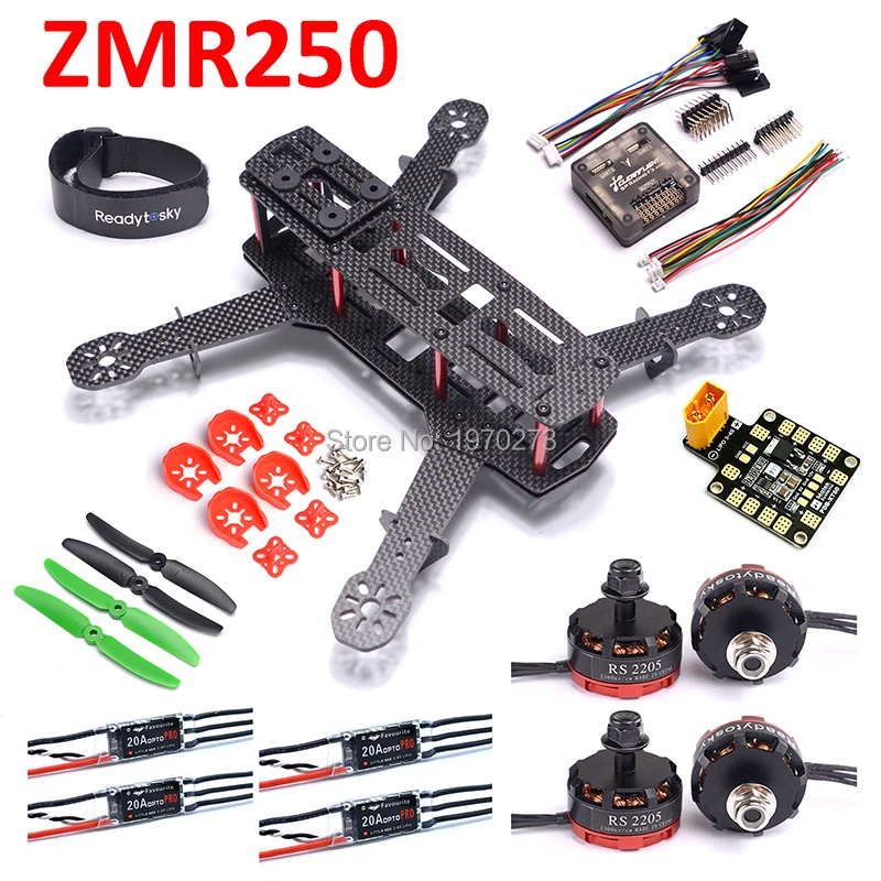 

ZMR250 250 Carbon Fiber F3 Acro Flight Controller RS2205 2300KV Motor LittleBee 20A PRO ESC / 12A ESC for QAV250 RC Plane