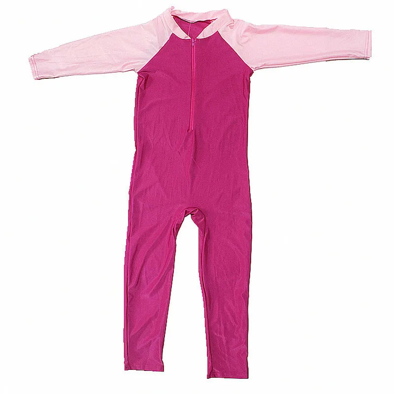 Kids One Piece Swimsuit Girl Boy Long Sleeve Swimwear Dive Suit Jumpsuit Rash Guard Submersible Suit Quick-dry Diving Clothes