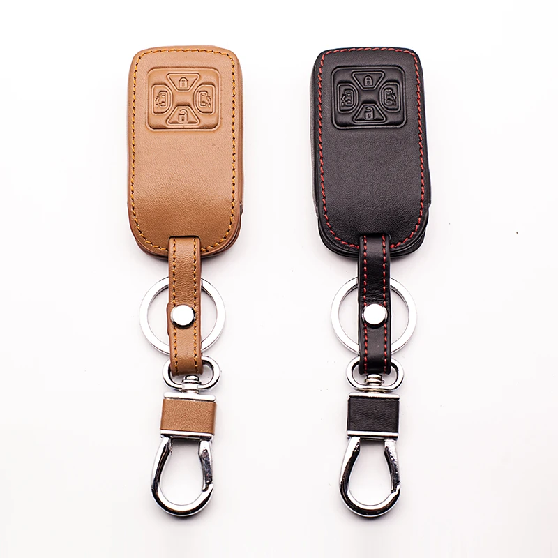 Кожаный Автомобильный чехол для ключей, автомобильный кошелек для Toyota Noah Mark X RAV4, оценка Corolla Yaris, 4 кнопки, чехол для ключей, умный защитный чехол