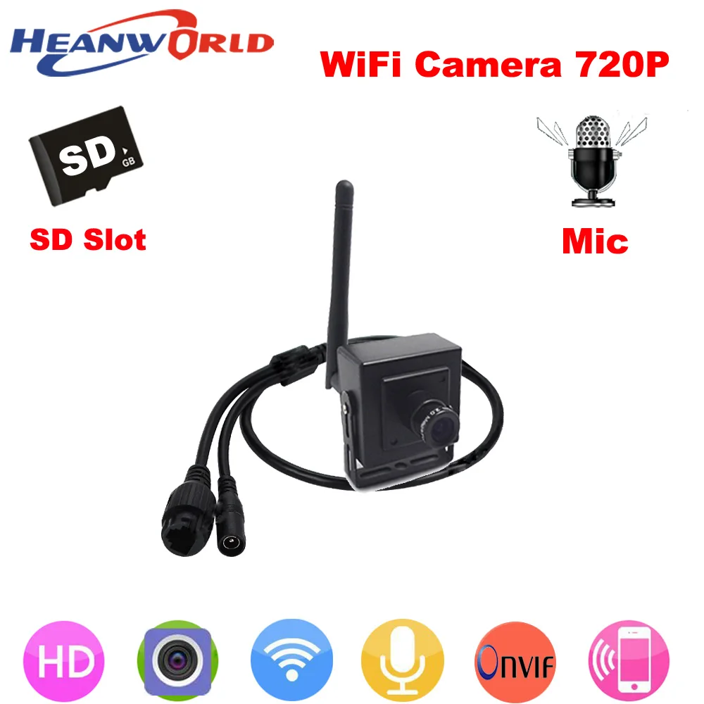 Камера видеонаблюдения Heanworld 720P беспроводная с микрофоном P2P HD Wi Fi|cctv white|cctv wired