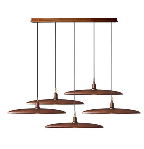 5light dark wood ГУ 10 светодиодный современный деревянный Железный Люстра. люстры Lamparas де Techo подвесной светильник лампе для фойе и столовой - Цвет абажура: 5light dark wood