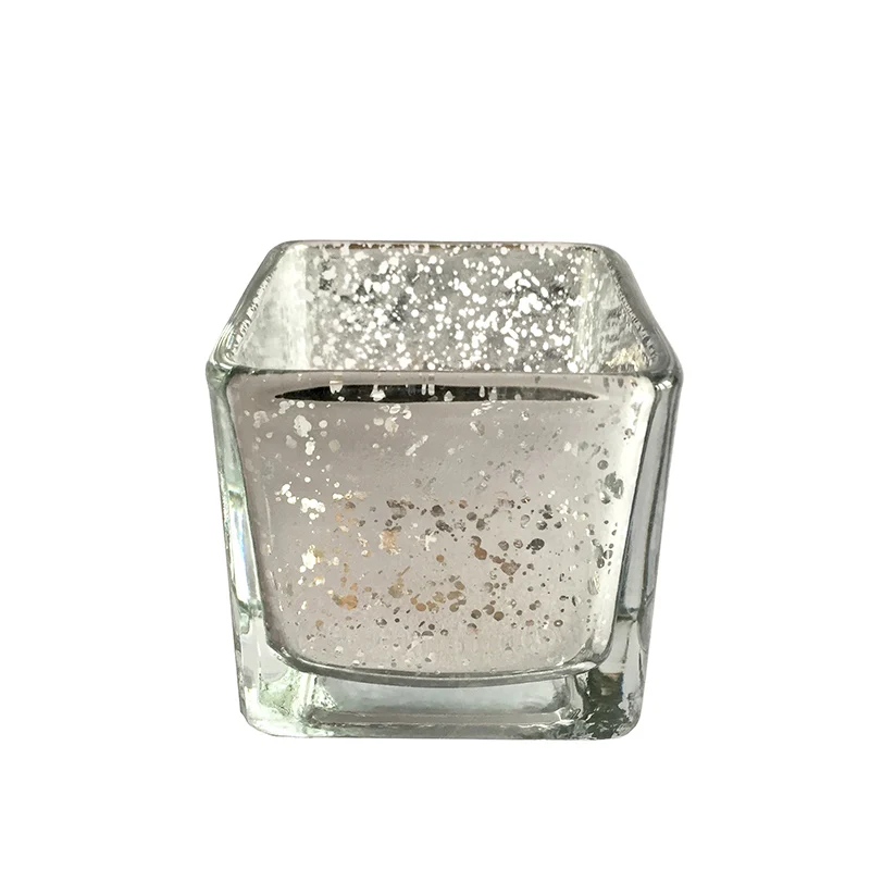 NEW!2.36 Inch Cube 6*6*6cm Glass Mercury Candle holder in Sliver color Use for Wedding and Home Decor Pack of 6PC USD18.9/Lot | Дом и сад