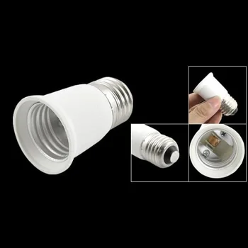 

T-Best In Aliexpress promotion Hot Sale! Plastic E27 to E27 Bulb Holder Silver Tone White Adapter Extender