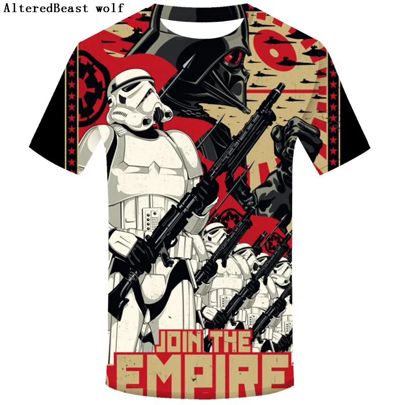 

2018 Newest 3D Printed star wars t shirt Men Summer Short Sleeve Funny Top Tees Fashion Casual clothing EU Size T-shirt