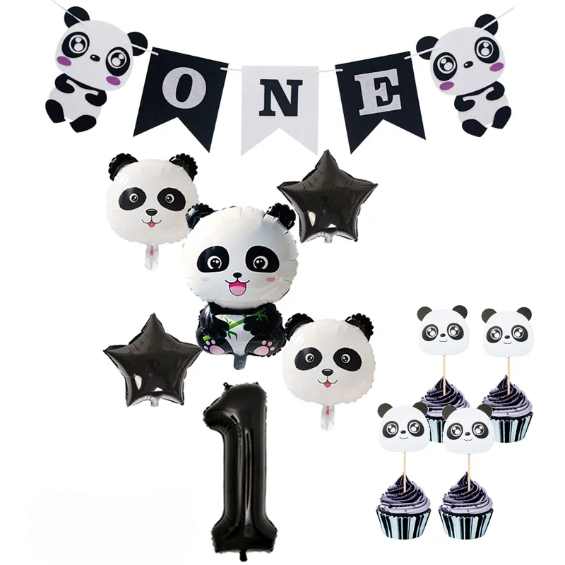 

Kids 1st Birthday Party Decoration Panda Party Supplies panda Bear Cake Topper Balloons Garland Baby Shower First Birthday Decor