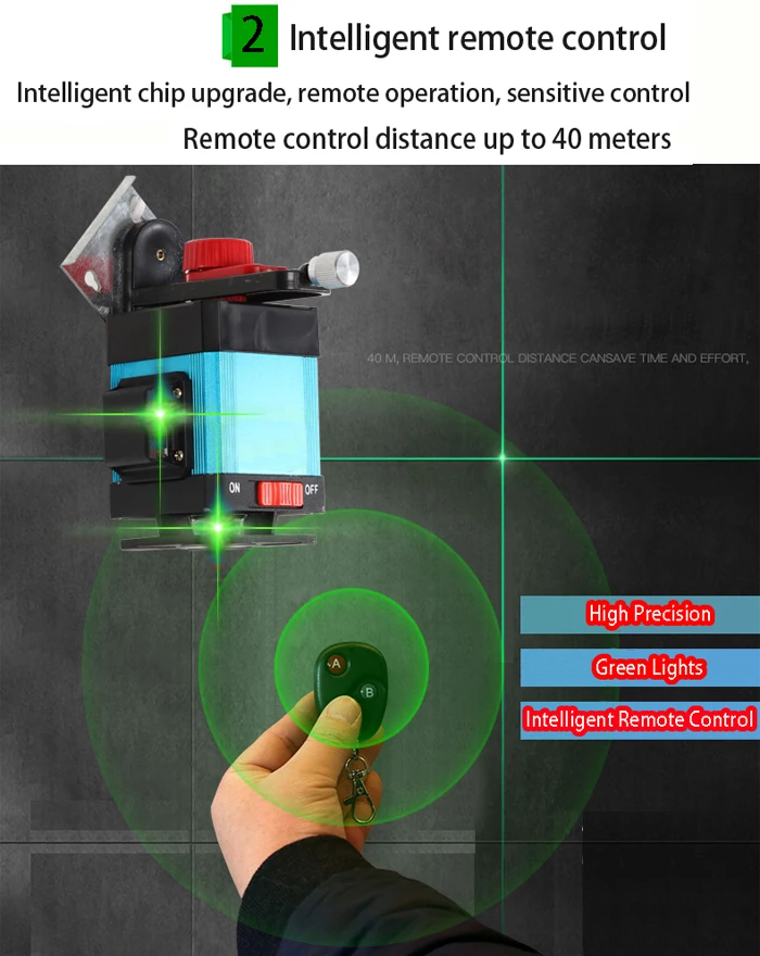Зеленый свет 12 линия лазерный уровень высокой точности с плоским бликом напольная плитка выравнивающий инструмент наземная линия интеллектуальный пульт дистанционного управления