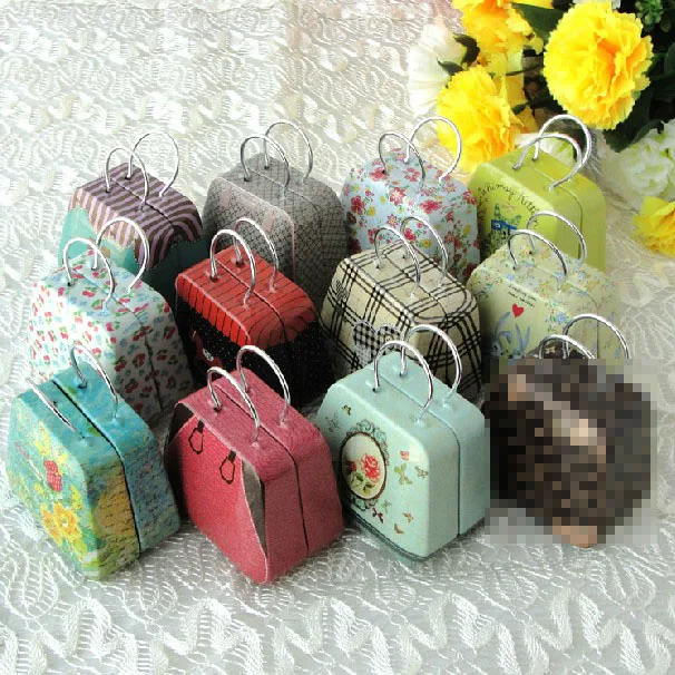 

Handbags tin / mini candy storage box / tin box / creative wedding Favor Boxes gift/creative metal case