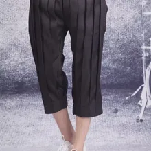 27-44! мужская одежда тонкая индивидуальная полоса лоскутное повседневные брюки капри брюки плюс размер певица костюмы