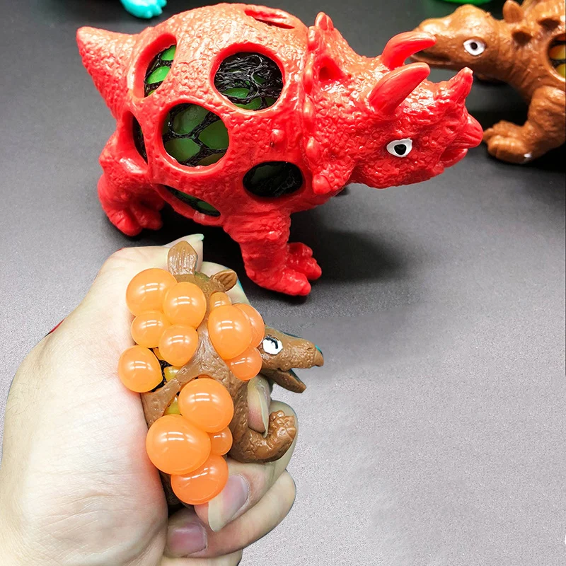 

TPR Decompression Toy Dinosaur Squeeze Venting Water Ball,Venting Dinosaur Grape Ball.
