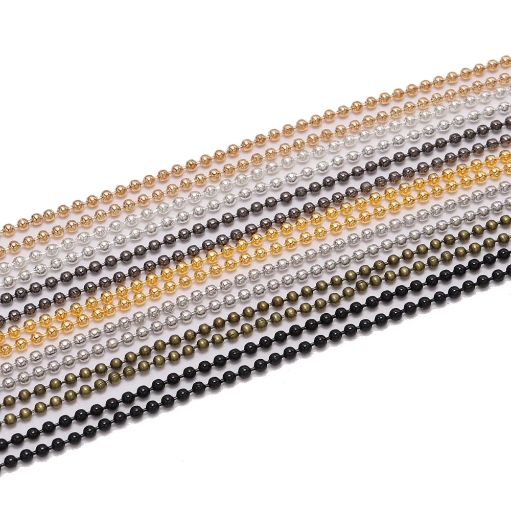 

10m/lot 1.2 1.5 2 mm Metal Ball Bead Chains Bulk Necklace Chain For Diy Bracelet Necklace Jewelry Ketting Kettingen Accessories