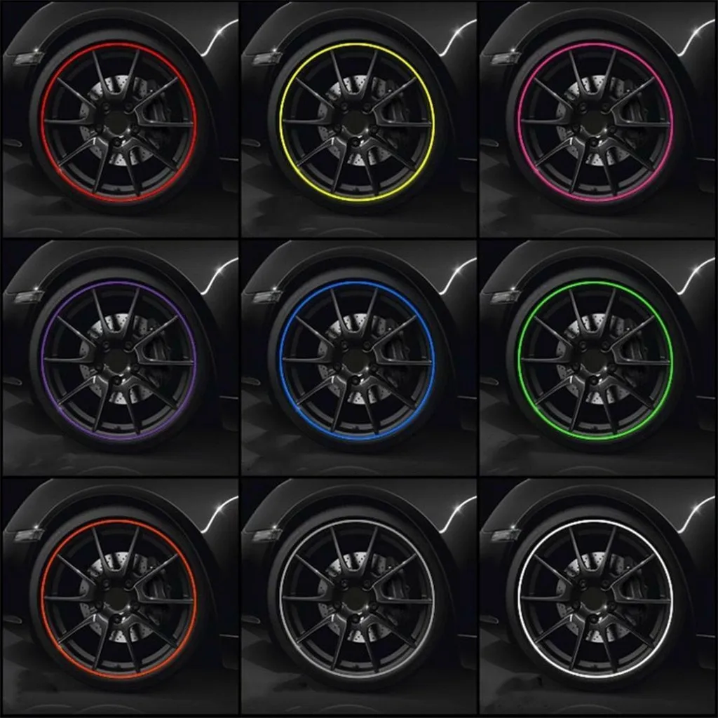 Car Auto Wheel Rim Protectors Rings Sticker Decal Alloy Gators 8 Meter Decor Guard Line Strip car-styling Car Accessories#0613