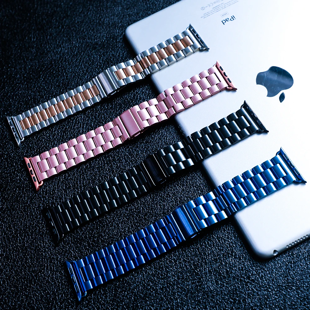 Ремешок из нержавеющей стали для Apple Watch band 44 мм 40 мм iwatch 4 3 2 band 42 мм 38 мм соединитель на запястье браслет для часов аксессуары