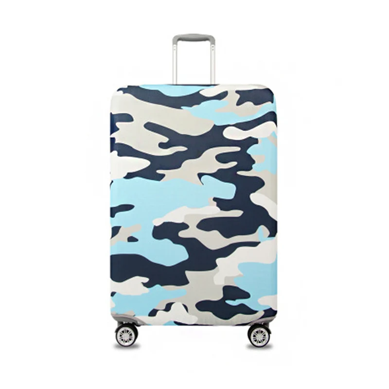 Универсальный Камуфляжный эластичный Чехол для багажа, водонепроницаемый чехол для костюма, защитный чехол, аксессуары для путешествий, пылезащитный чехол для багажа 18-32 - Цвет: Blue