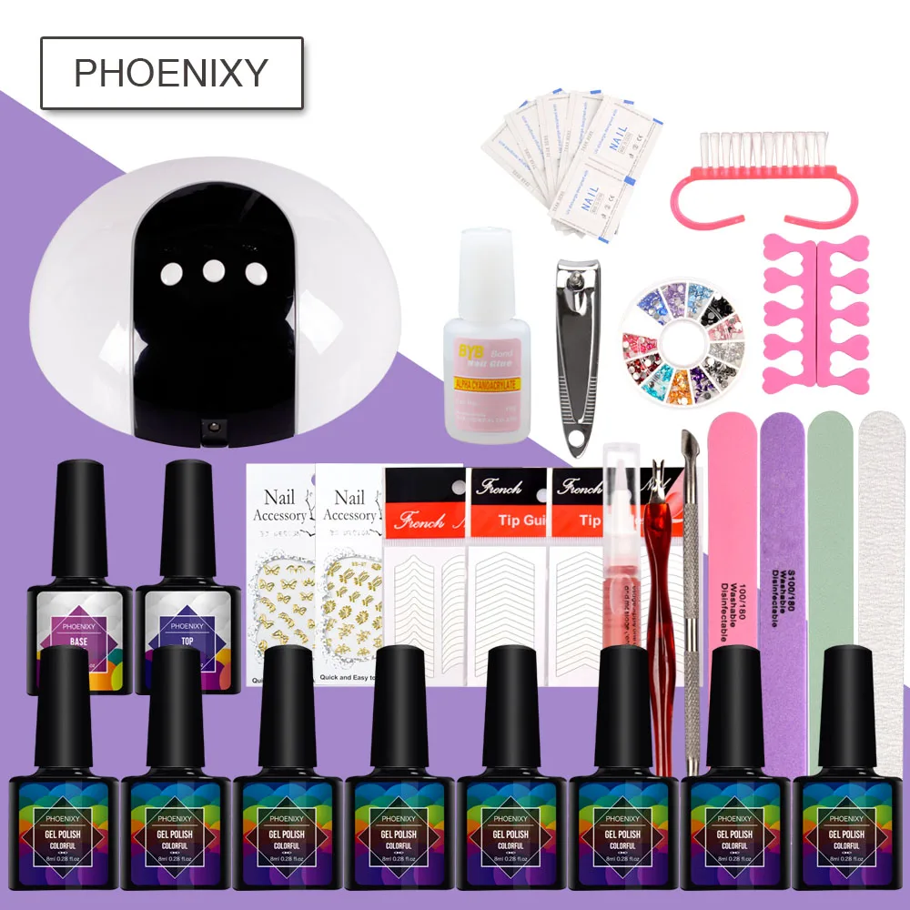 

Set For Manicure Gel For Nail 8ml Nail Polish Set Nail Art Tools Kit For Manicure Varnish Semi Permanant Gel Polish Tools Kit