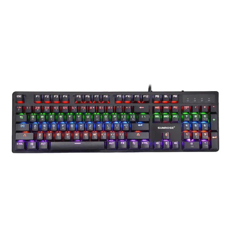 

Sunrose T600S Gaming Keyboard Mechanical Keyboard Russian English Blue Switch Wired Backlit Gaming Keyboard for Computer Gamer