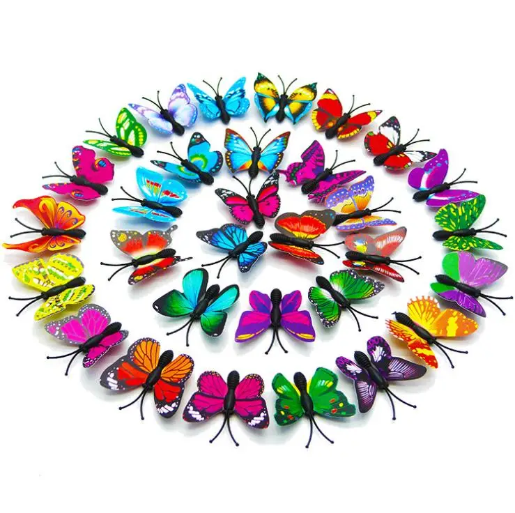 

3d stereo wall stickers simulation butterfly living room 4CM refrigerator stickers simulation pole butterfly bedroom decoration
