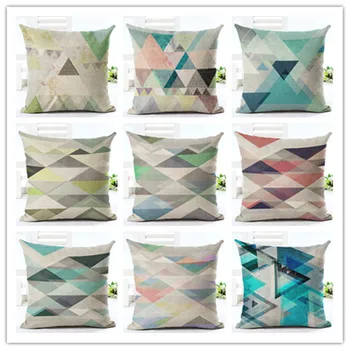 

2016 Fashion Style Geometric Pillow Almofadas Linen Pillow Decorative Linen Cushion Without Filling